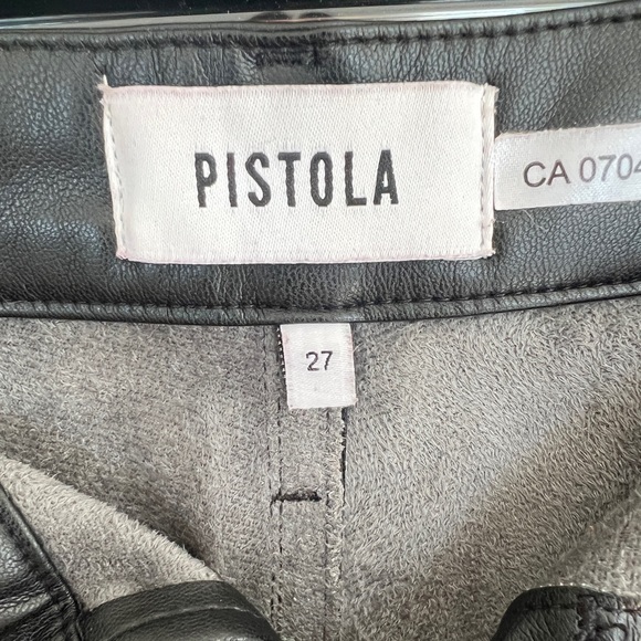 PISTOLA Tammy High Rise Vegan Leather Pants in Slate Black - Picture 7 of 7